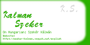 kalman szeker business card