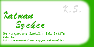 kalman szeker business card